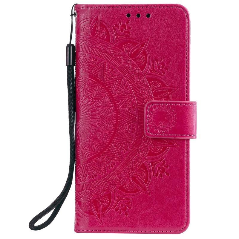 Flower PU kožené peněženkové puzdro na mobil Xiaomi Redmi Note 8 - rose