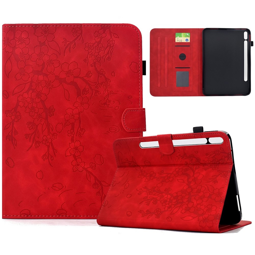 Flower zatváracie púzdro na tablet Samsung Galaxy Tab S12+ - červené