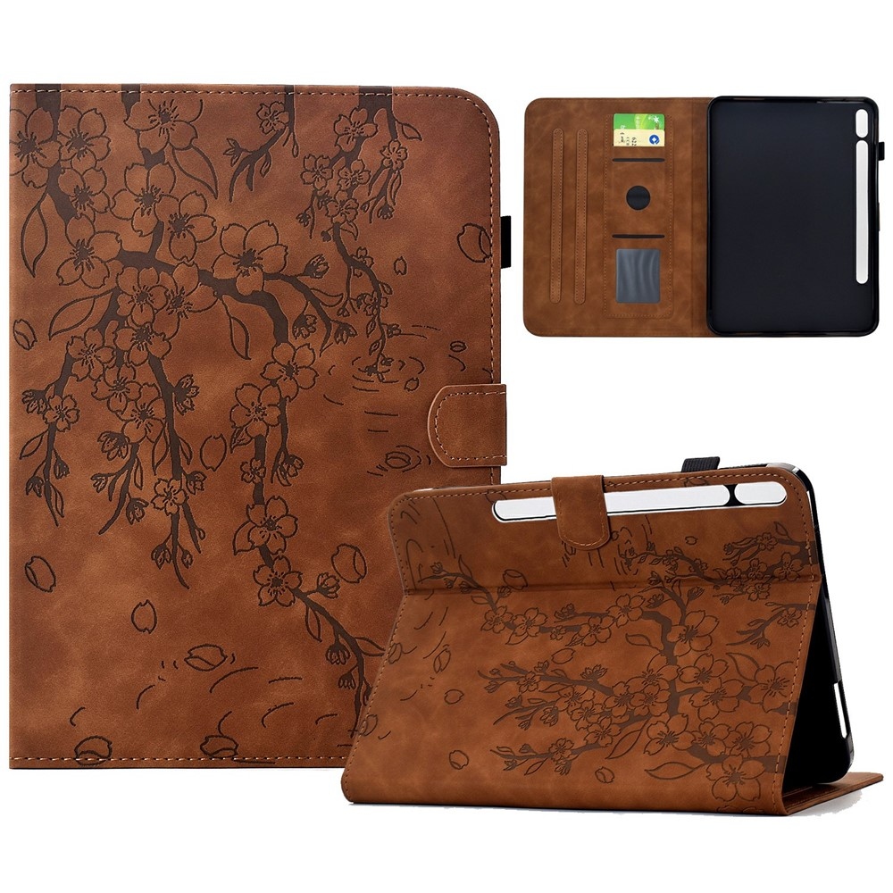 Flower zatváracie púzdro na tablet Samsung Galaxy Tab S12+ - hnedé