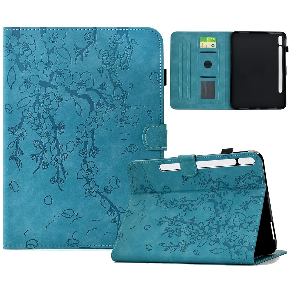 Flower zatváracie púzdro na tablet Samsung Galaxy Tab S12+ - modré