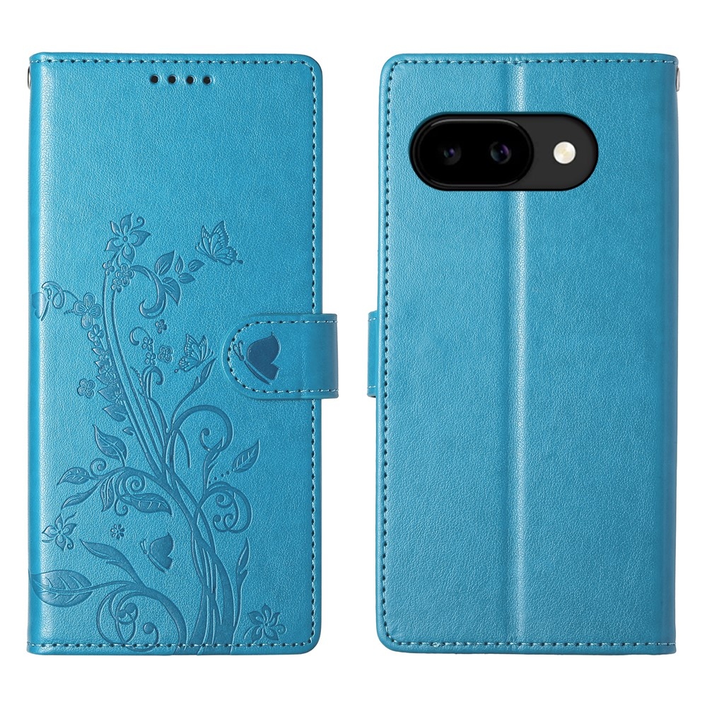 Flowers knižkové puzdro na Google Pixel 10a - modré