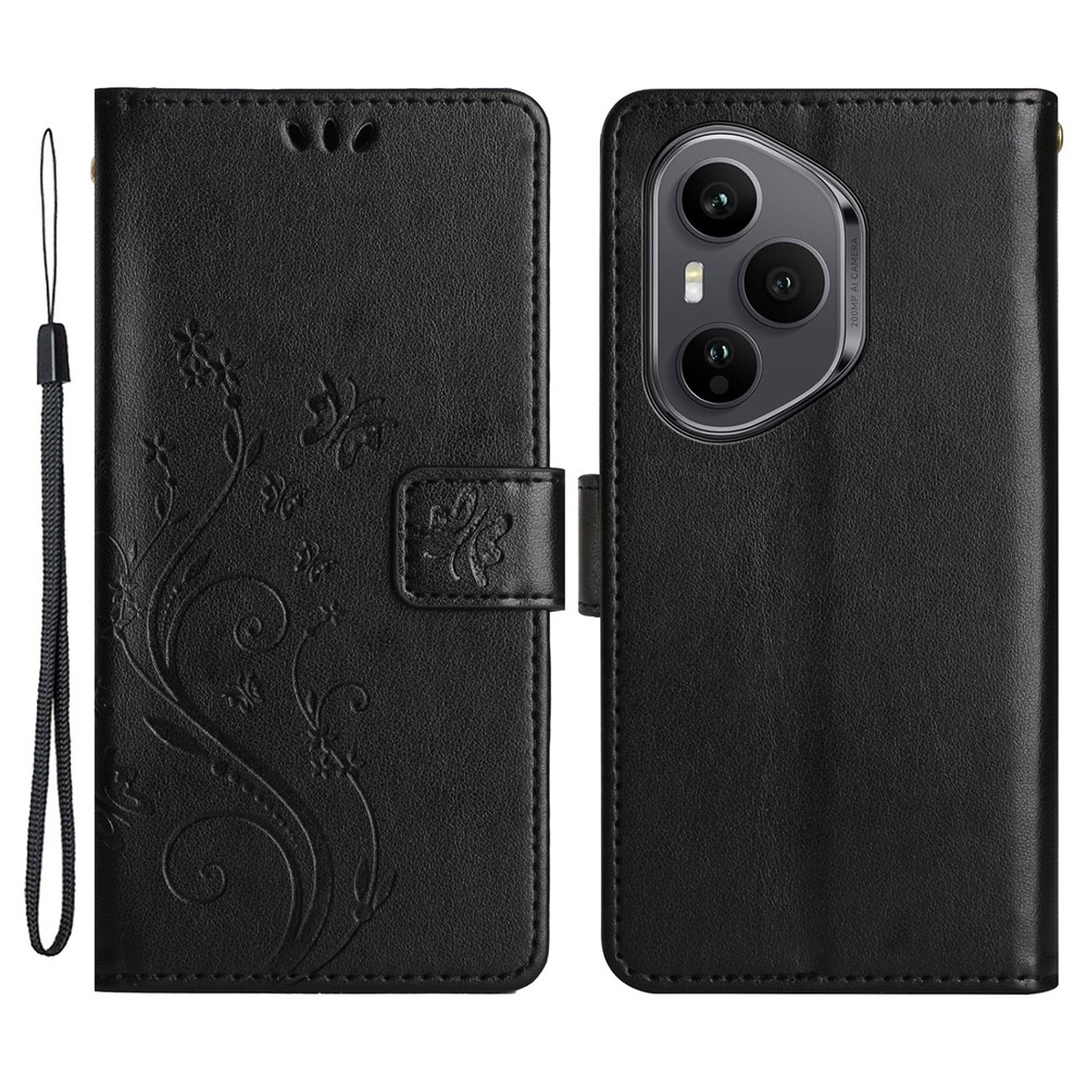 Flowers knižkové puzdro na Honor 400 Pro - čierne