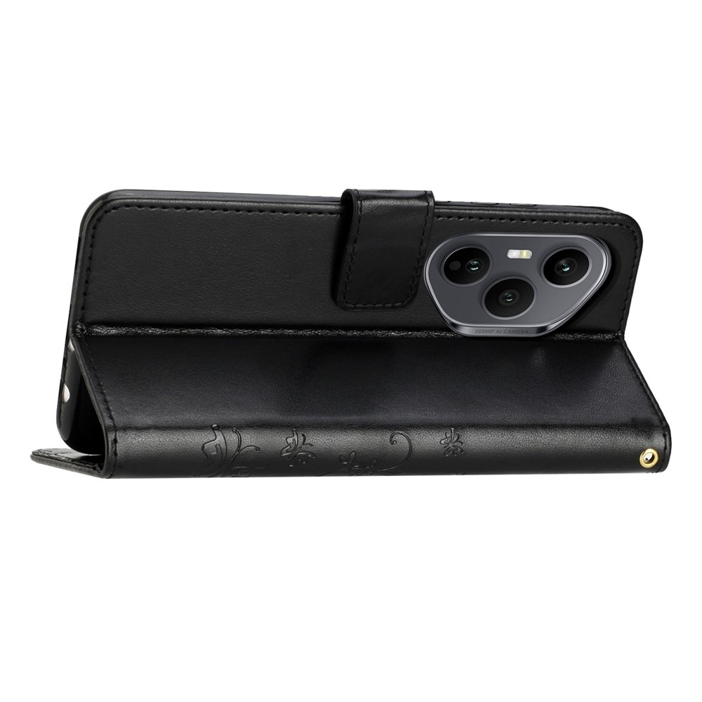 Flowers knižkové puzdro na Honor 400 Pro - čierne