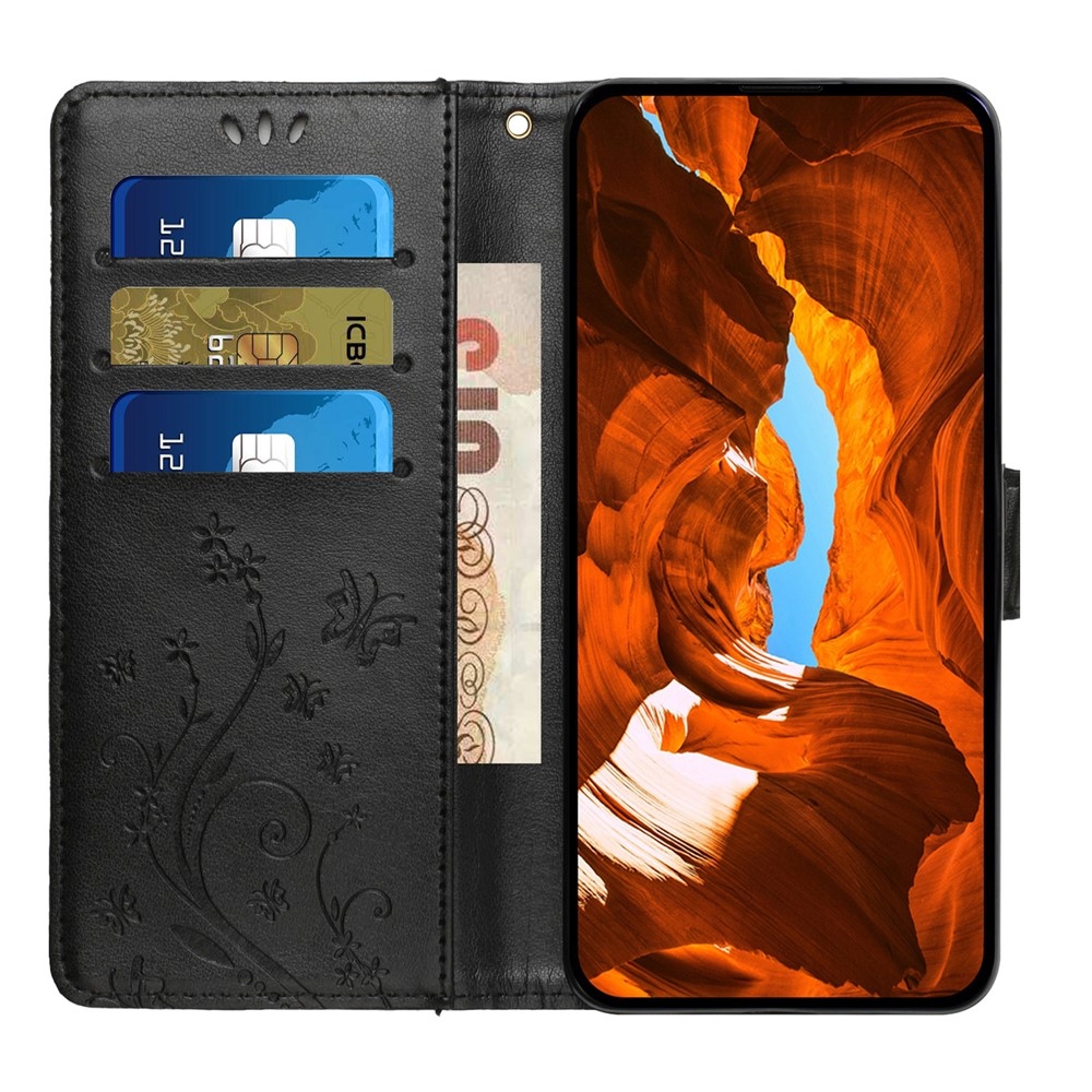 Flowers knižkové puzdro na Honor 400 Pro - čierne