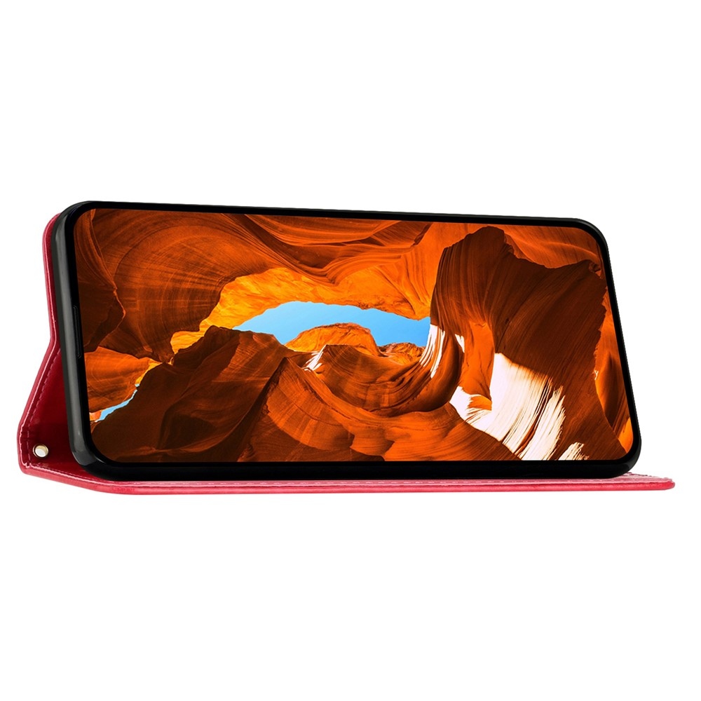 Flowers knižkové puzdro na Honor 400 Pro - červené