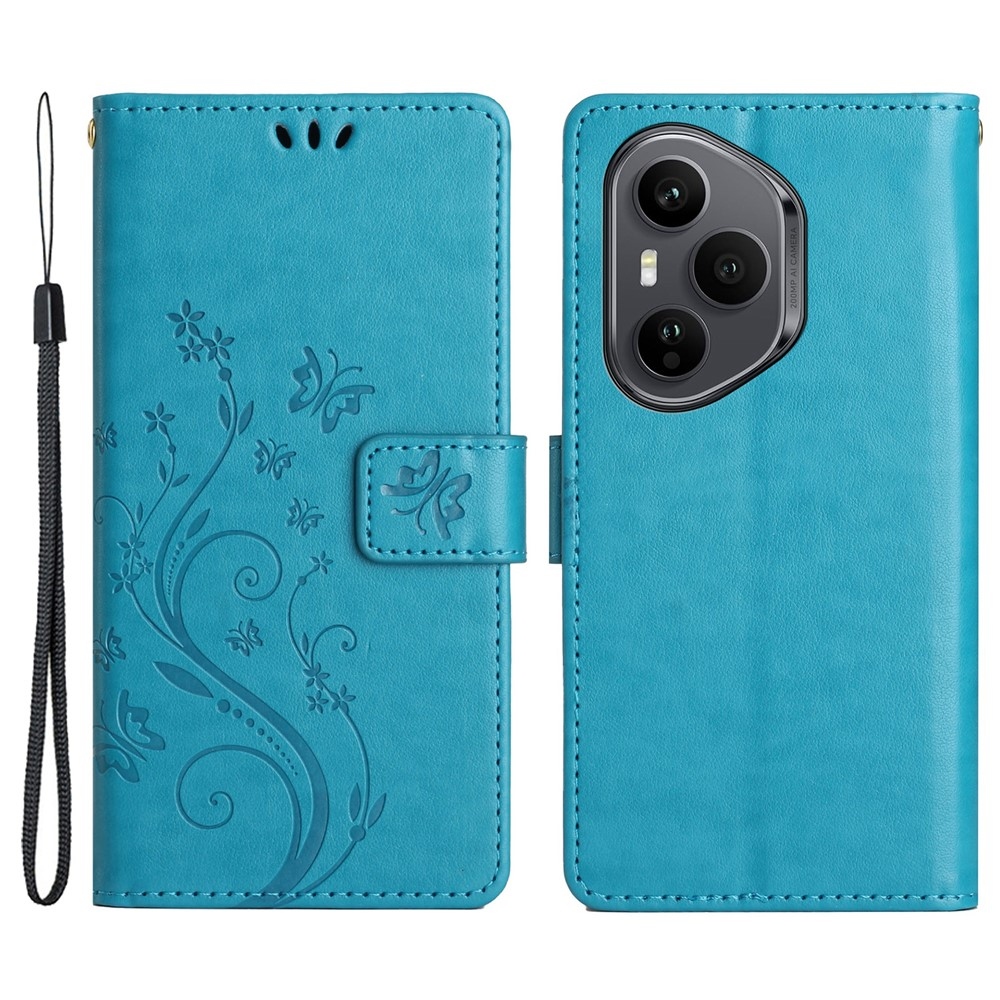 Flowers knižkové puzdro na Honor 400 Pro - modré