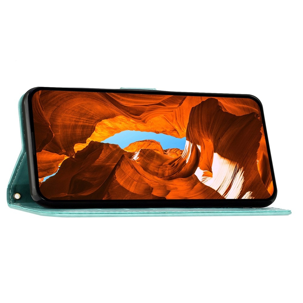 Flowers knižkové puzdro na Honor 400 Pro - modrozelené