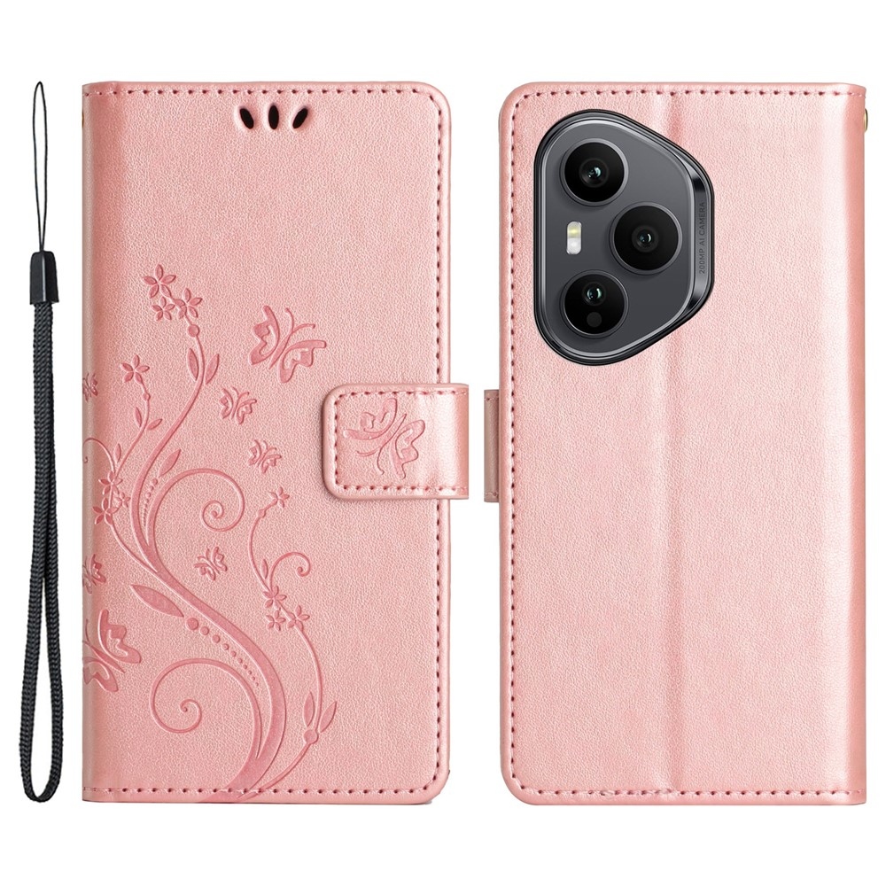 Flowers knižkové puzdro na Honor 400 Pro - ružovozlaté