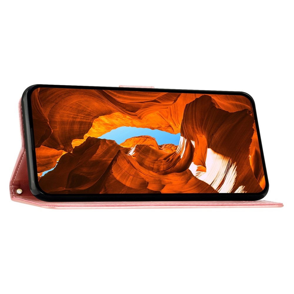 Flowers knižkové puzdro na Honor 400 Pro - ružovozlaté