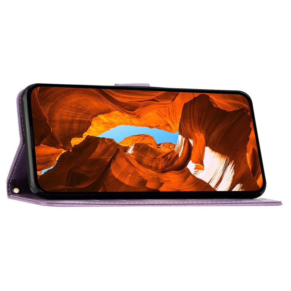 Flowers knižkové puzdro na Honor 400 Pro - svetlofialové