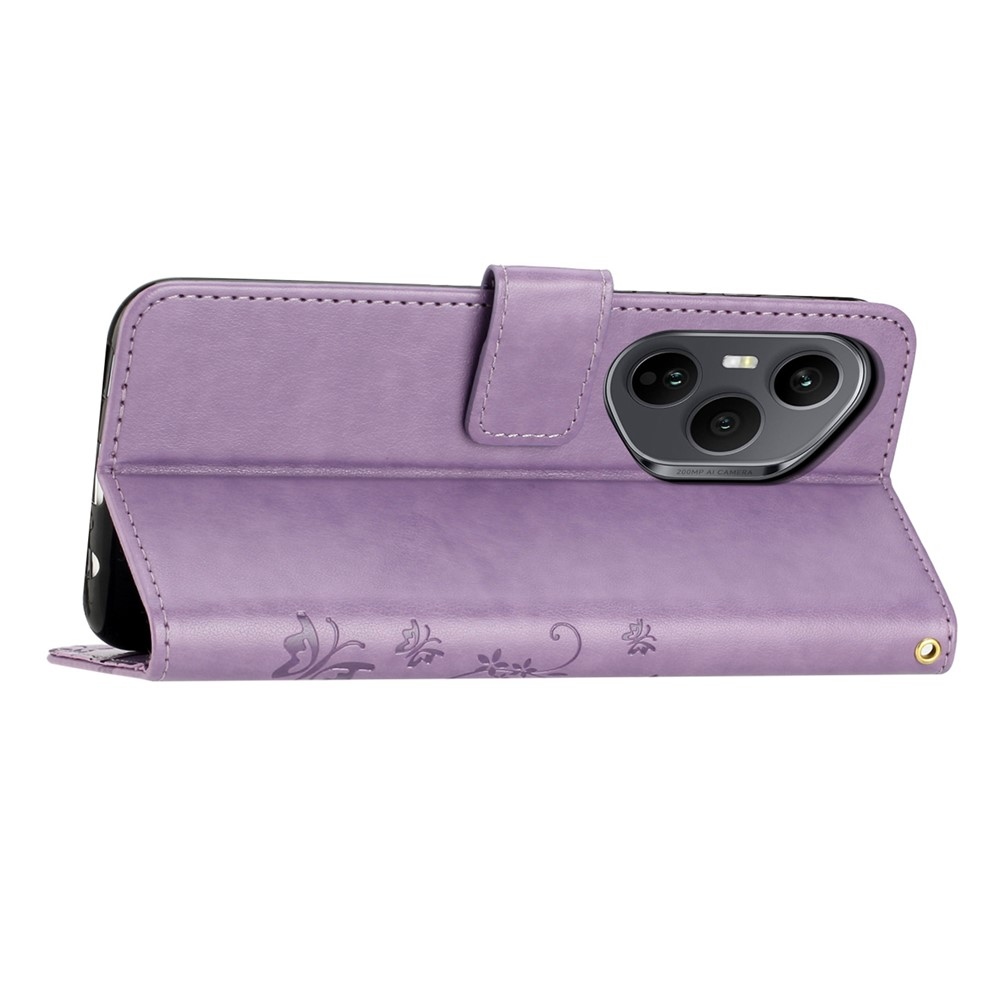 Flowers knižkové puzdro na Honor 400 Pro - svetlofialové