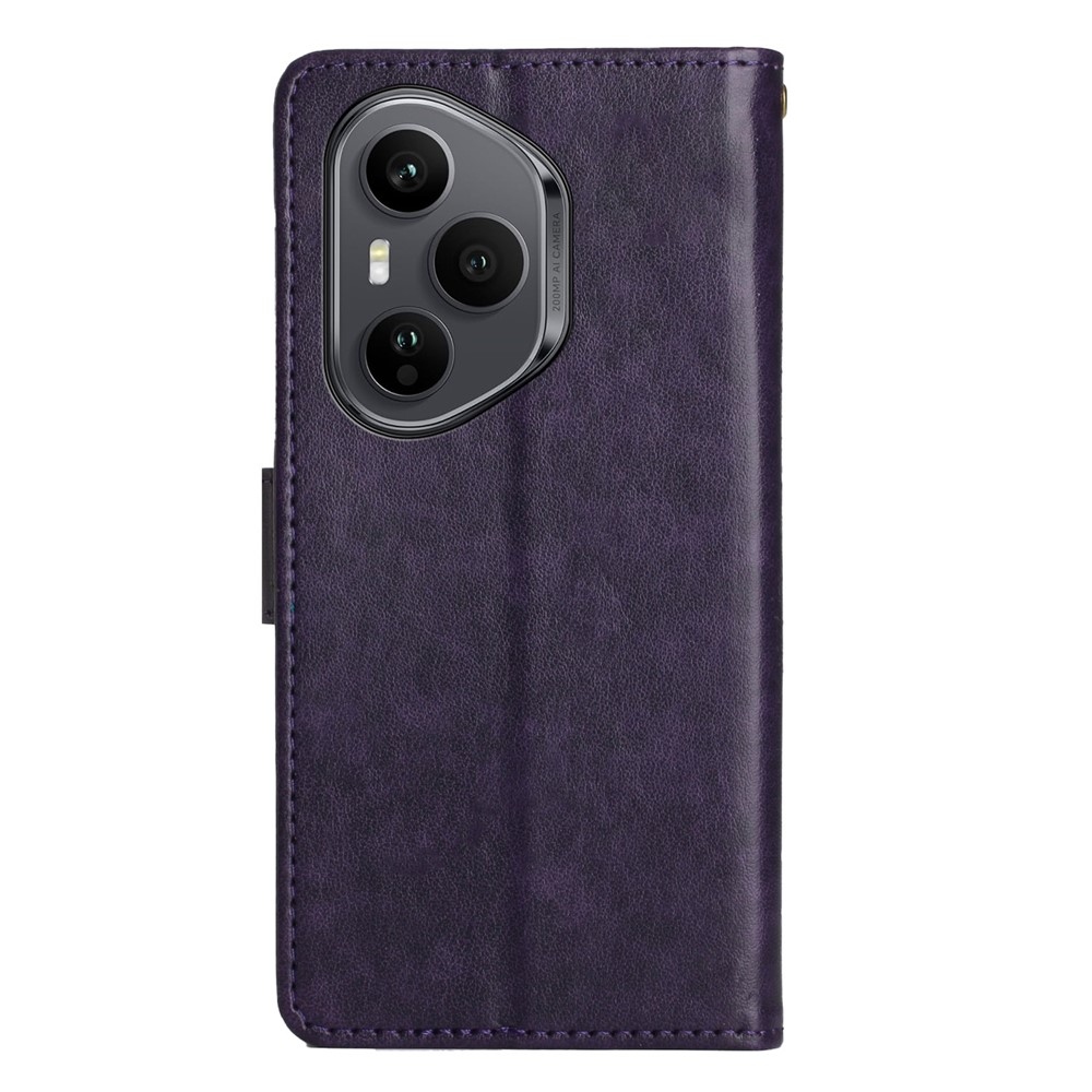 Flowers knižkové puzdro na Honor 400 Pro - tmavofialové