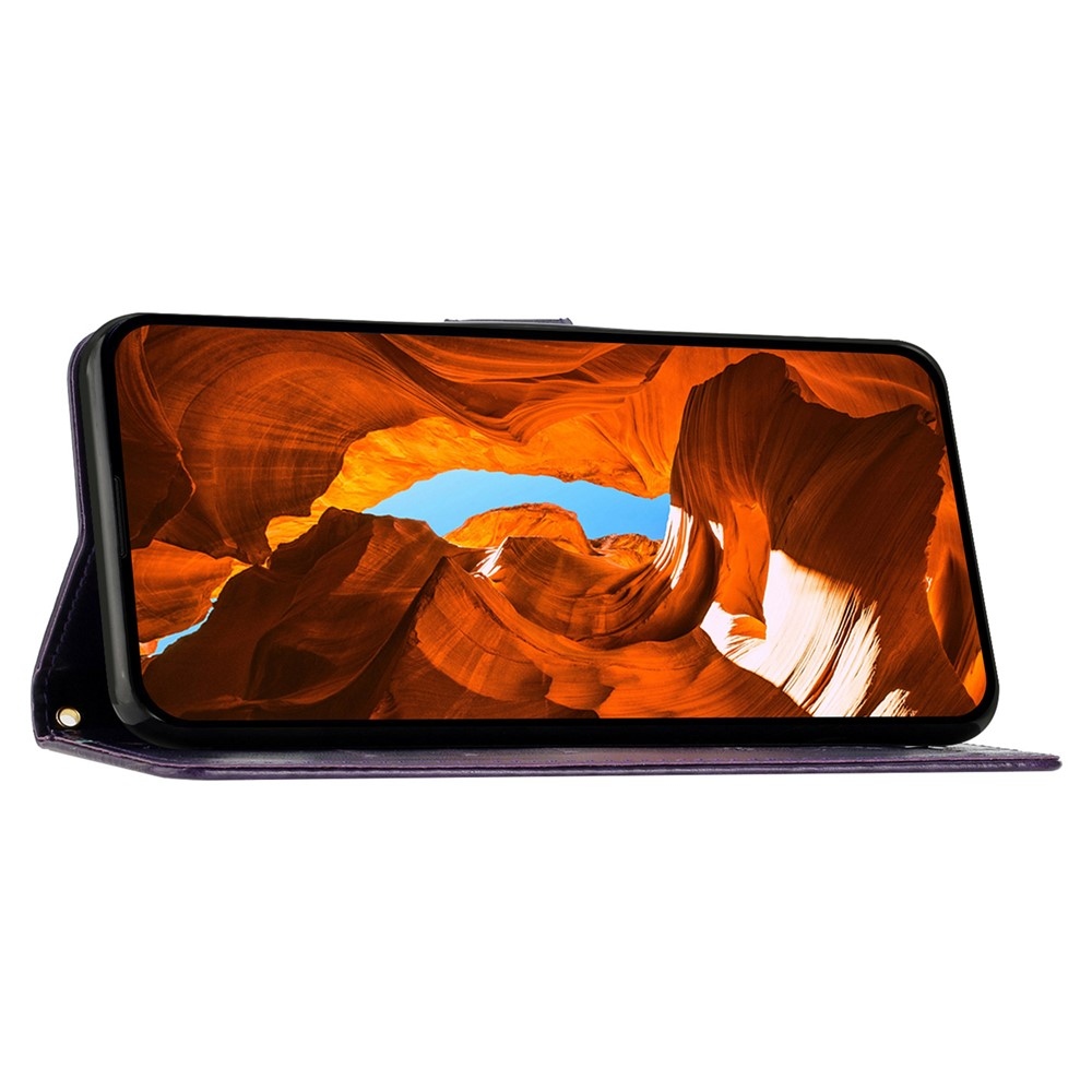 Flowers knižkové puzdro na Honor 400 Pro - tmavofialové