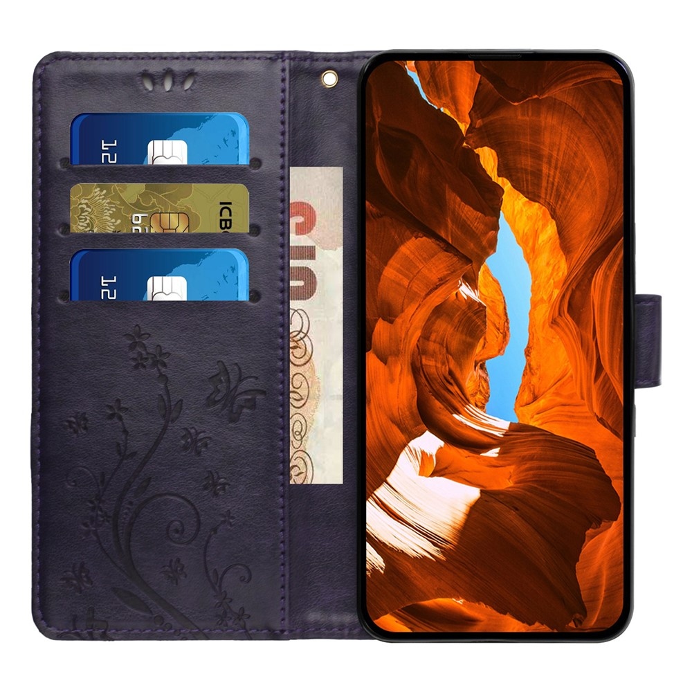 Flowers knižkové puzdro na Honor 400 Pro - tmavofialové