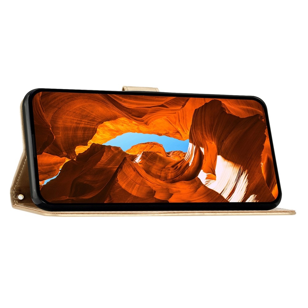 Flowers knižkové puzdro na Honor 400 Pro - zlaté