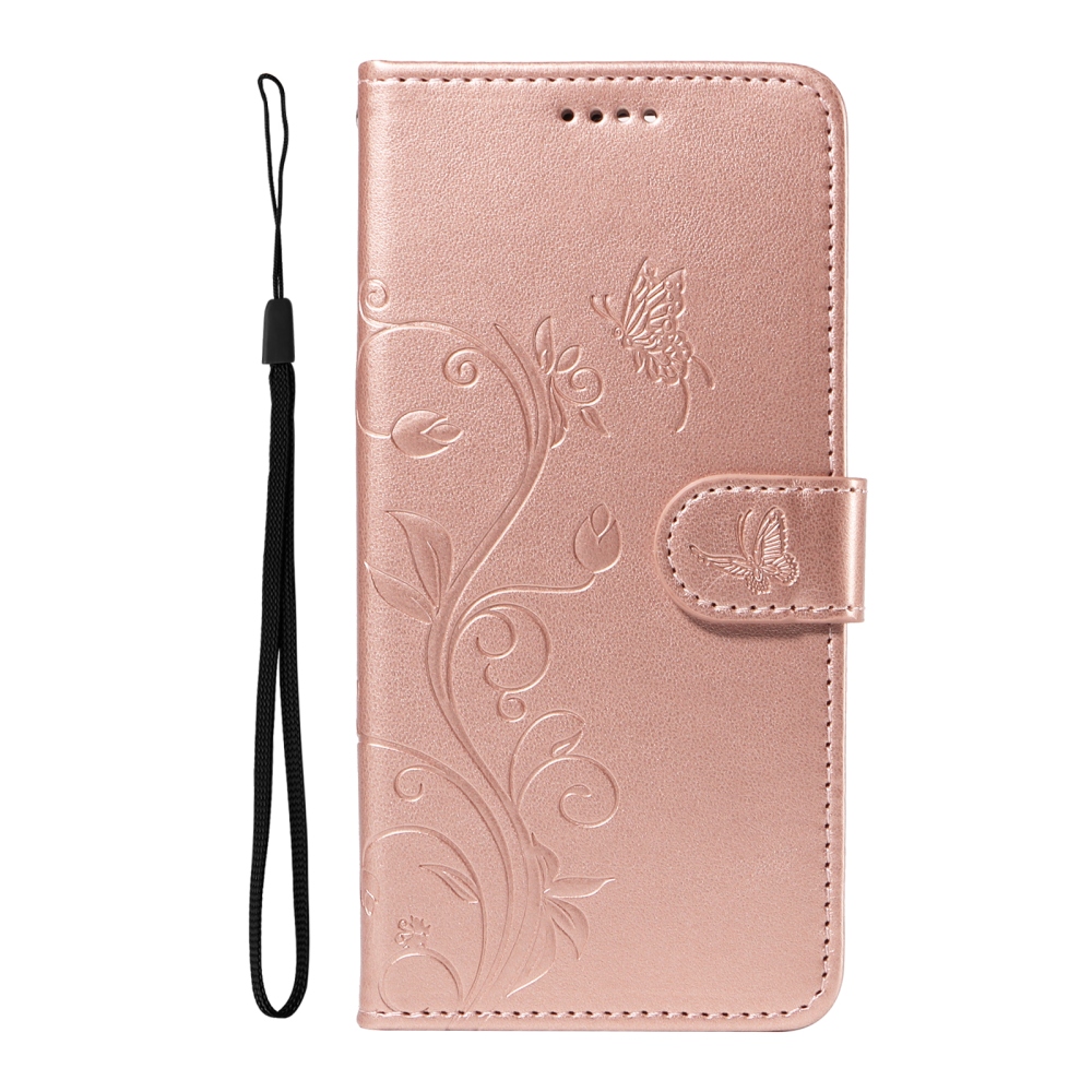 Flowers knižkové puzdro na Honor 600 Pro 5G/Honor 600 5G - ružovozlaté