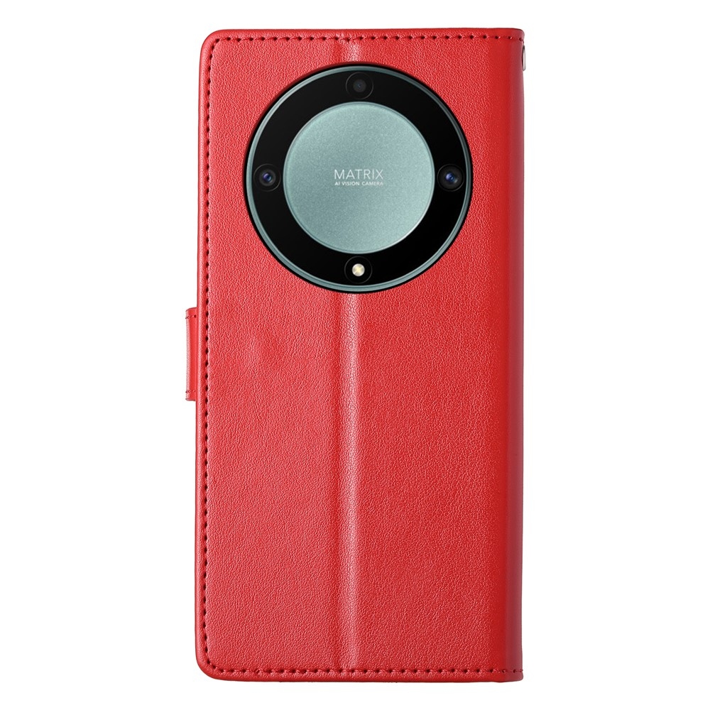 Flowers knižkové puzdro na Honor Magic 8 Lite 5G - červené