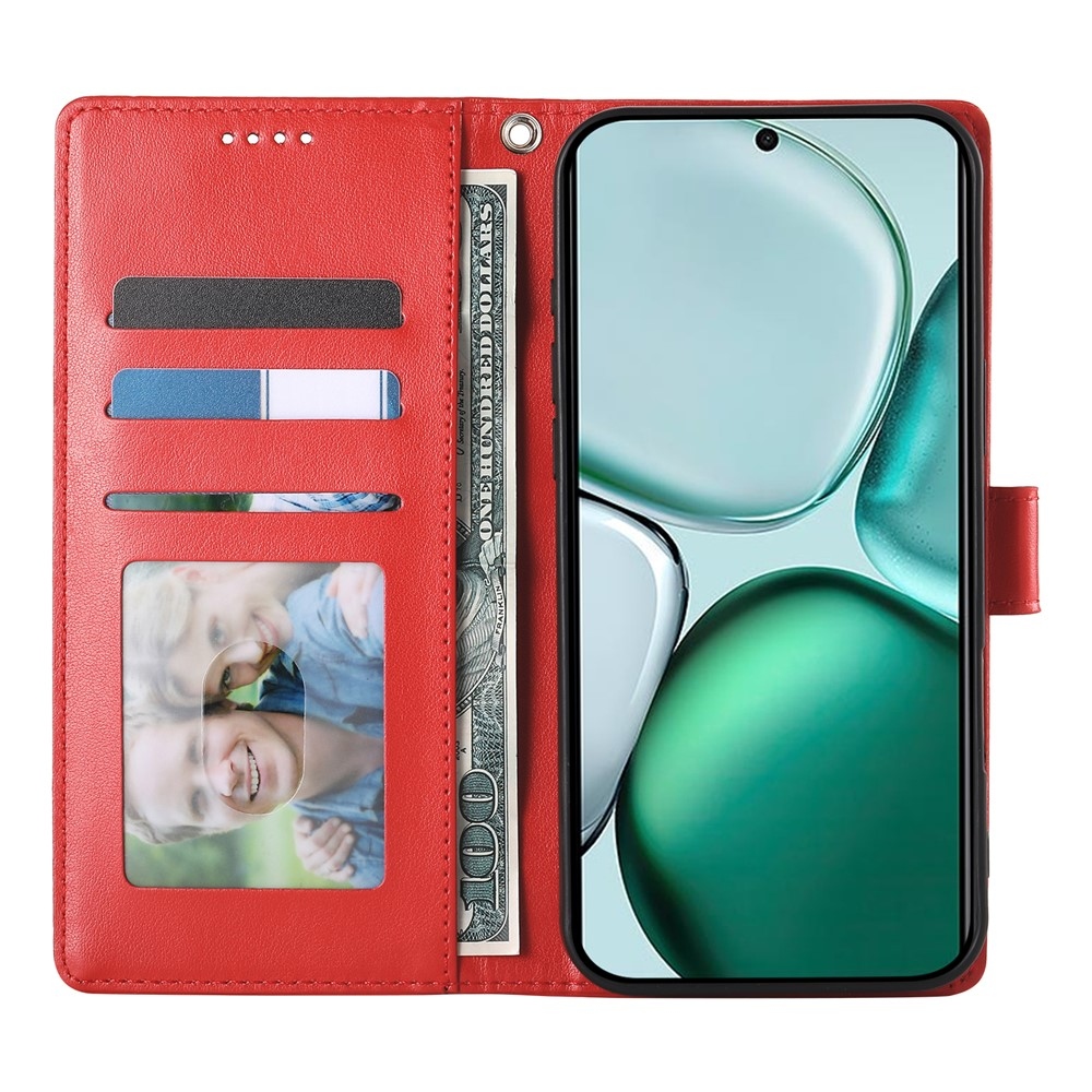 Flowers knižkové puzdro na Honor Magic 8 Lite 5G - červené