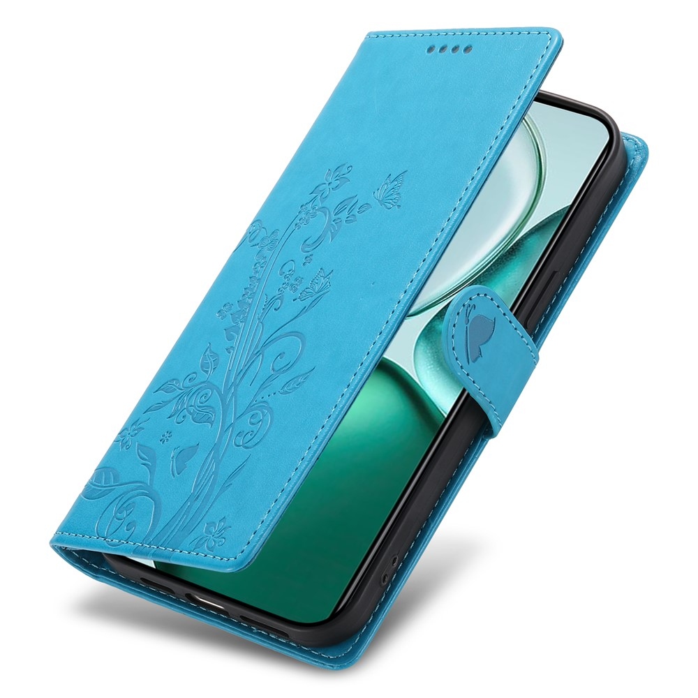 Flowers knižkové puzdro na Honor Magic 8 Lite 5G - modré