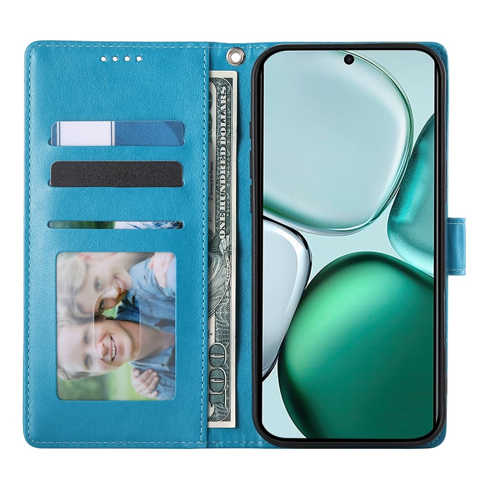 Flowers knižkové puzdro na Honor Magic 8 Lite 5G - modré