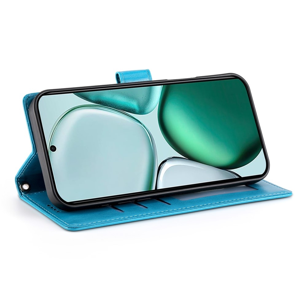 Flowers knižkové puzdro na Honor Magic 8 Lite 5G - modré