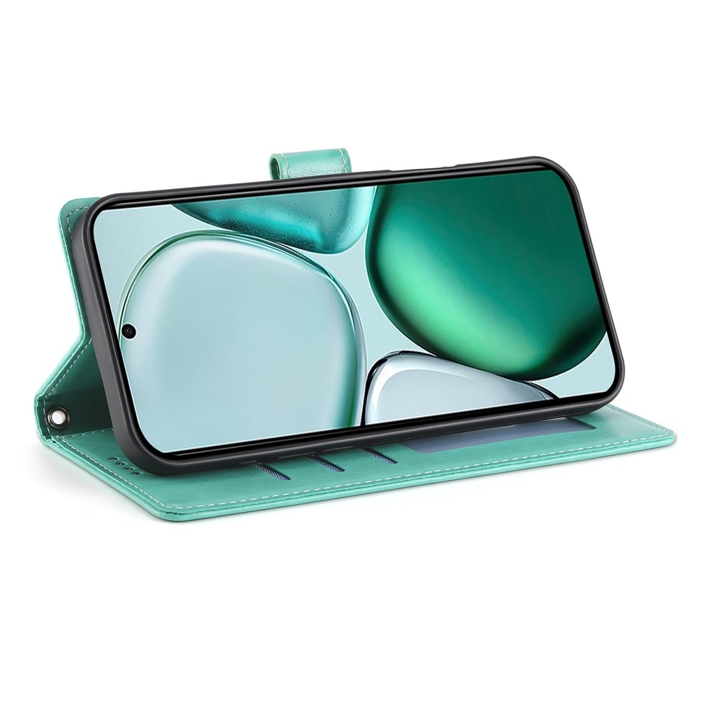 Flowers knižkové puzdro na Honor Magic 8 Lite 5G - modrozelené