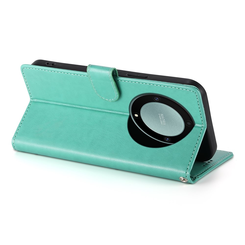 Flowers knižkové puzdro na Honor Magic 8 Lite 5G - modrozelené