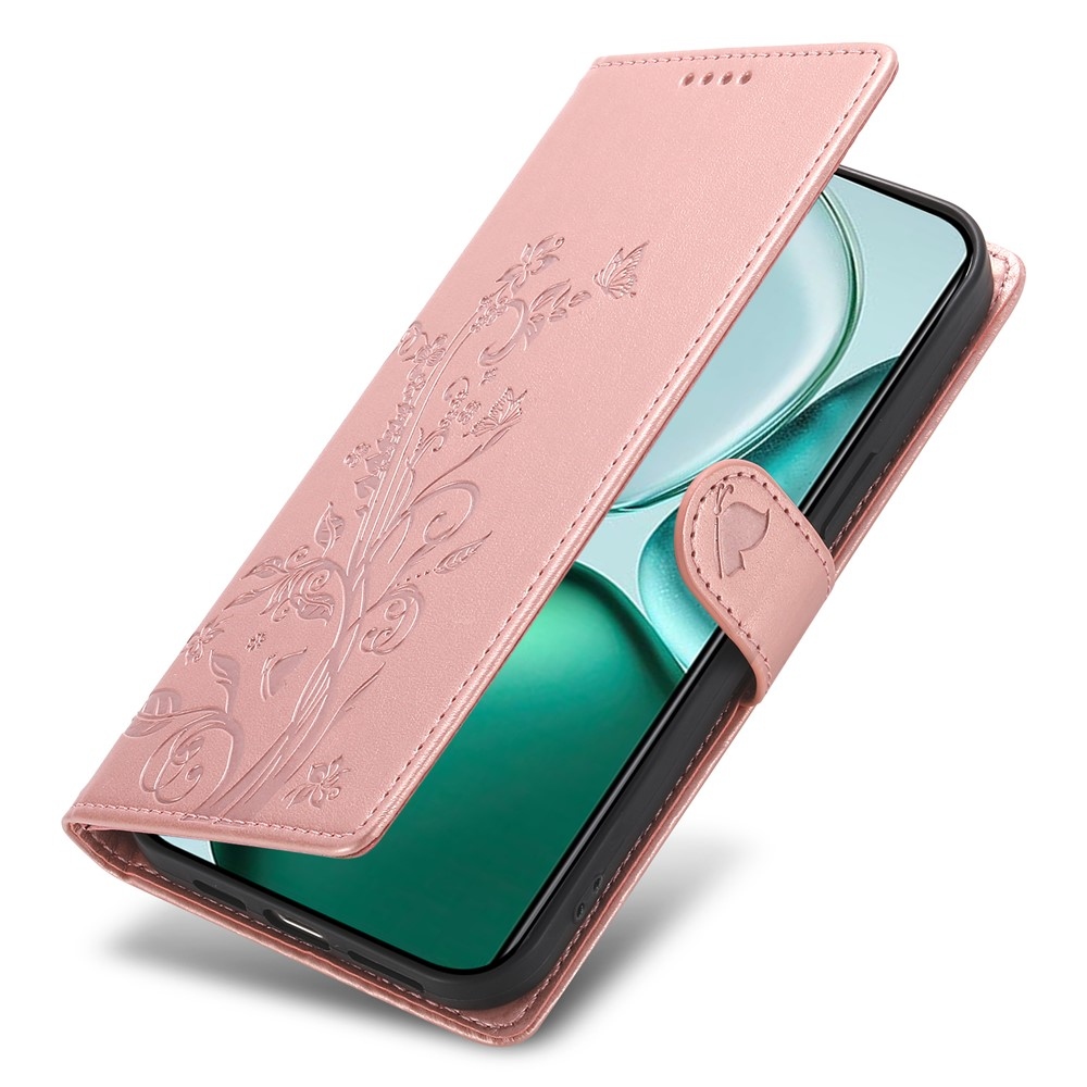 Flowers knižkové puzdro na Honor Magic 8 Lite 5G - ružovozlaté