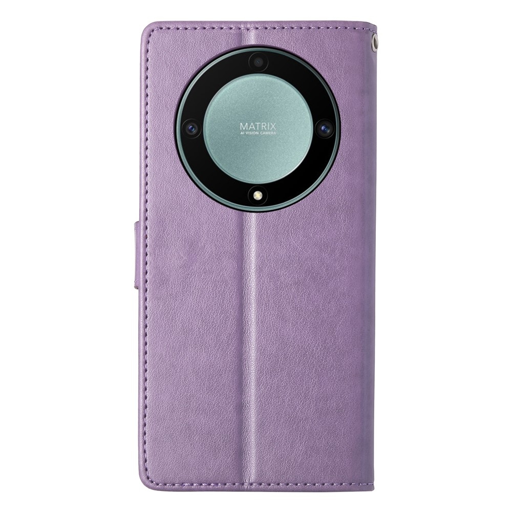 Flowers knižkové puzdro na Honor Magic 8 Lite 5G - svetlofialové