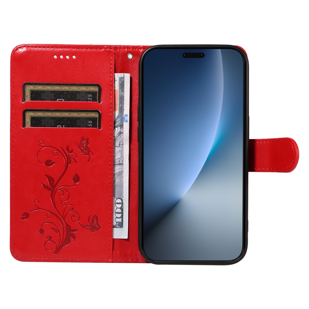 Flowers knižkové puzdro na Honor Magic 8 Pro 5G - červené
