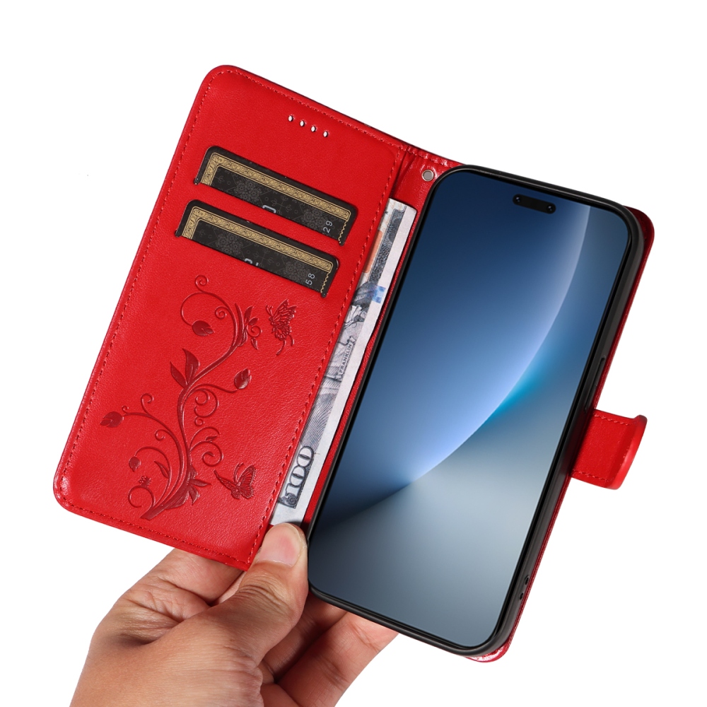 Flowers knižkové puzdro na Honor Magic 8 Pro 5G - červené