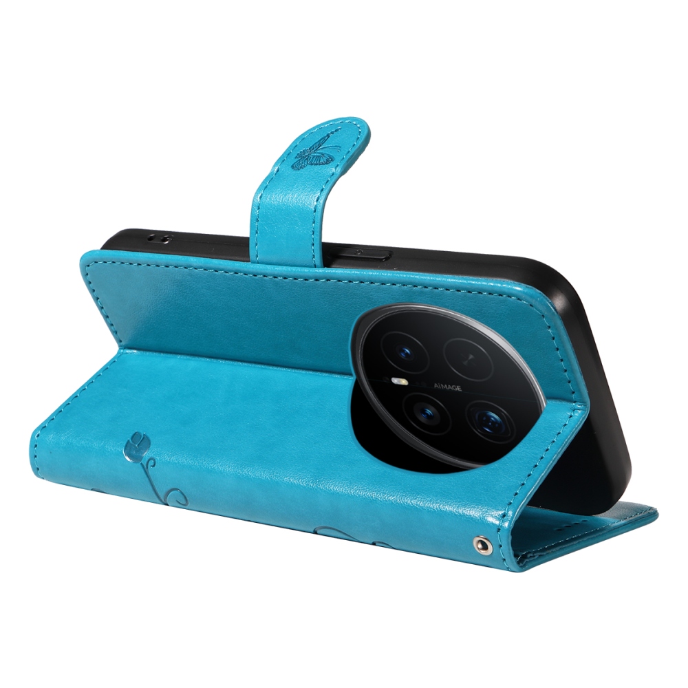 Flowers knižkové puzdro na Honor Magic 8 Pro 5G - modré