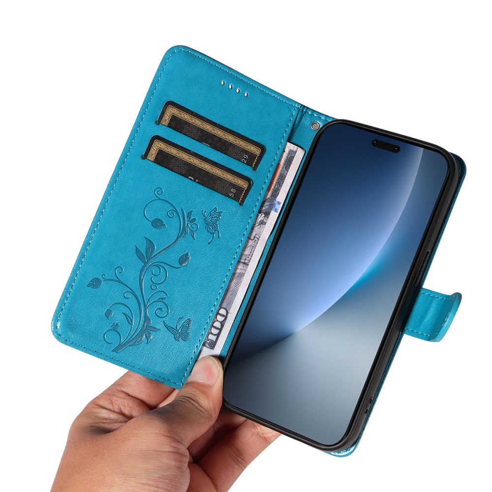 Flowers knižkové puzdro na Honor Magic 8 Pro 5G - modré