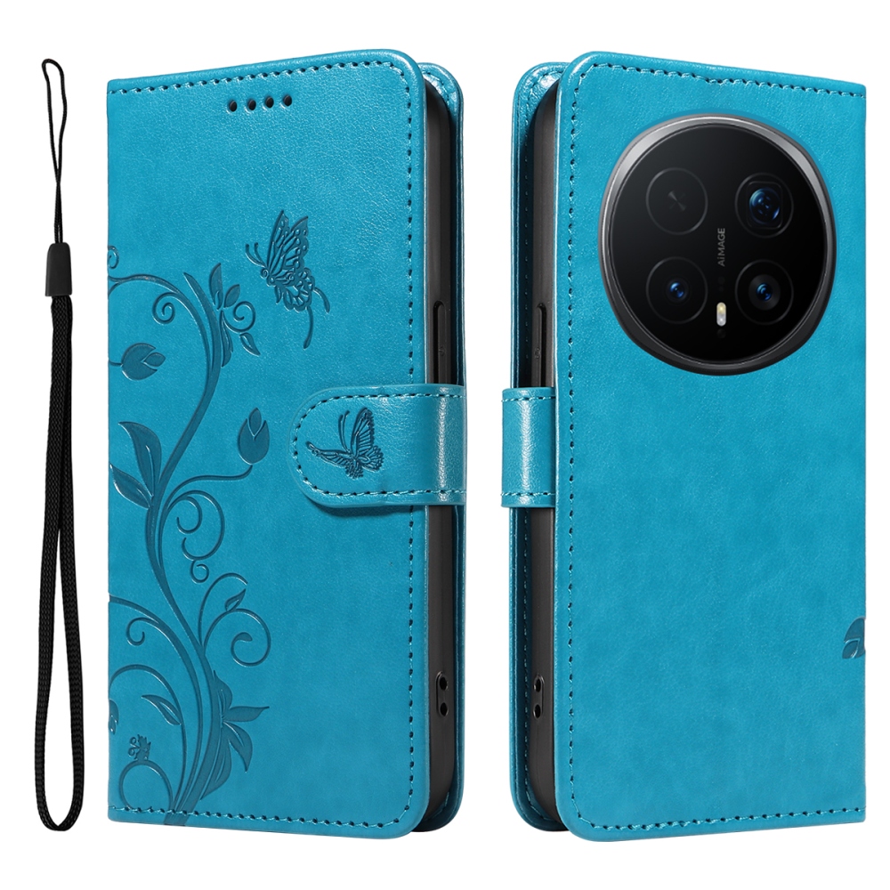 Flowers knižkové puzdro na Honor Magic 8 Pro 5G - modré