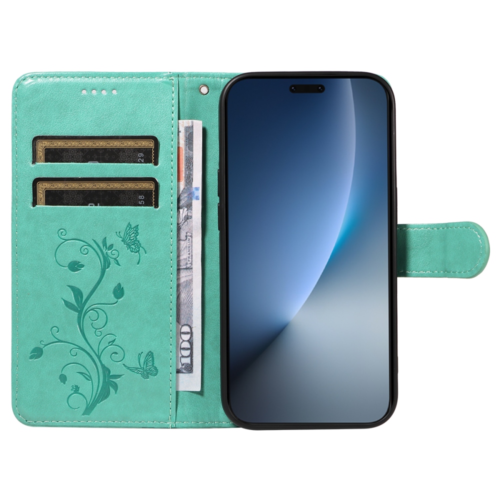 Flowers knižkové puzdro na Honor Magic 8 Pro 5G - modrozelené