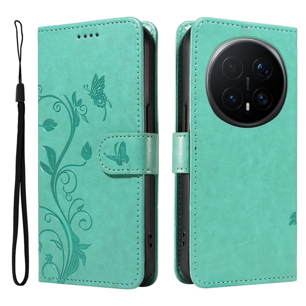 Flowers knižkové puzdro na Honor Magic 8 Pro 5G - modrozelené