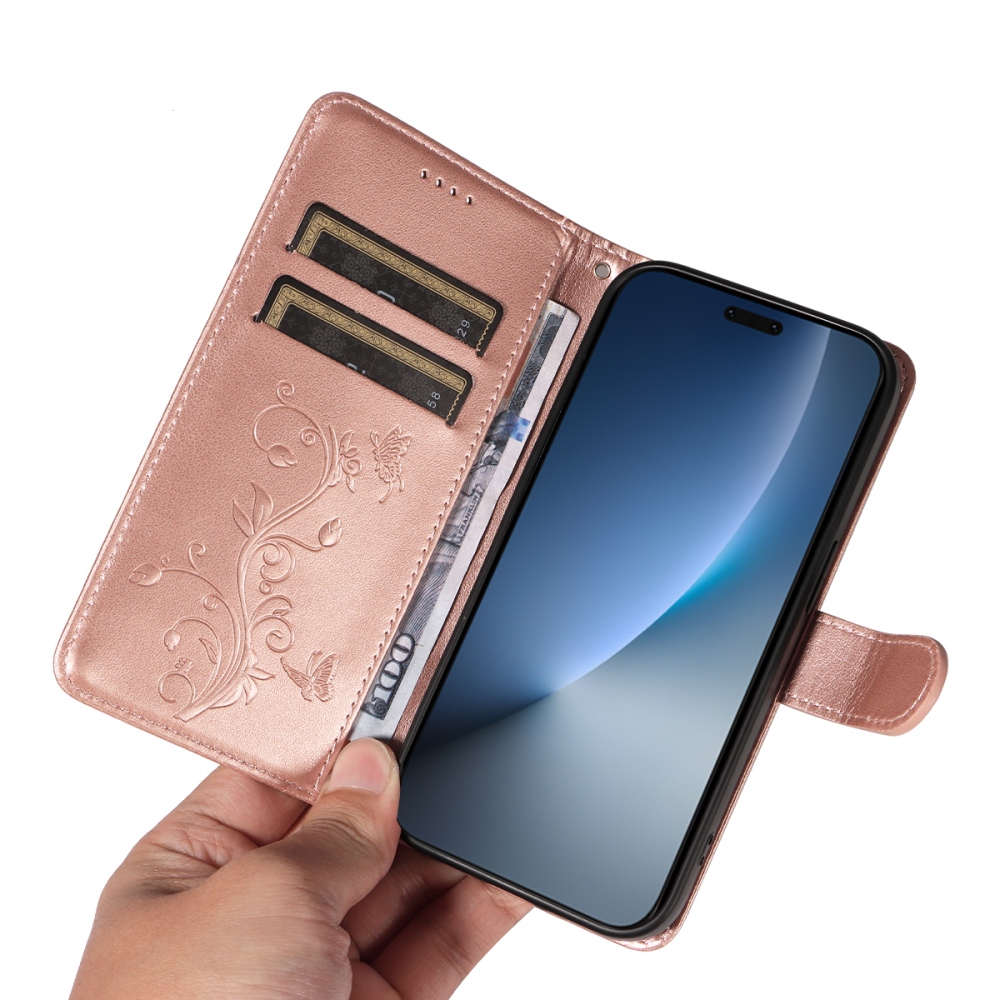 Flowers knižkové puzdro na Honor Magic 8 Pro 5G - ružovozlaté