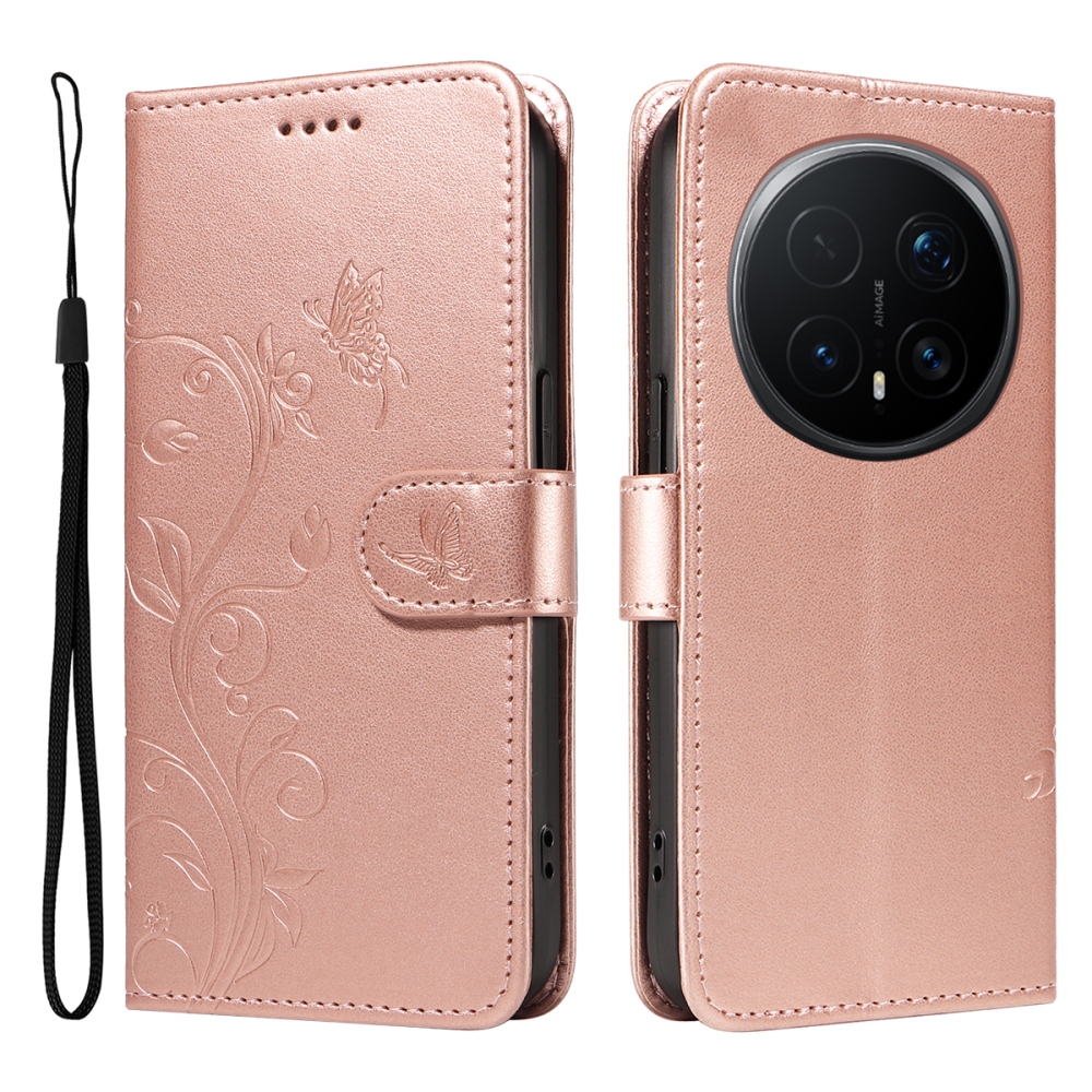 Flowers knižkové puzdro na Honor Magic 8 Pro 5G - ružovozlaté