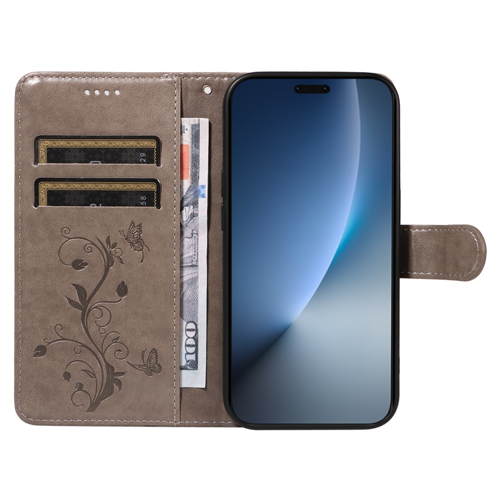 Flowers knižkové puzdro na Honor Magic 8 Pro 5G - šedé