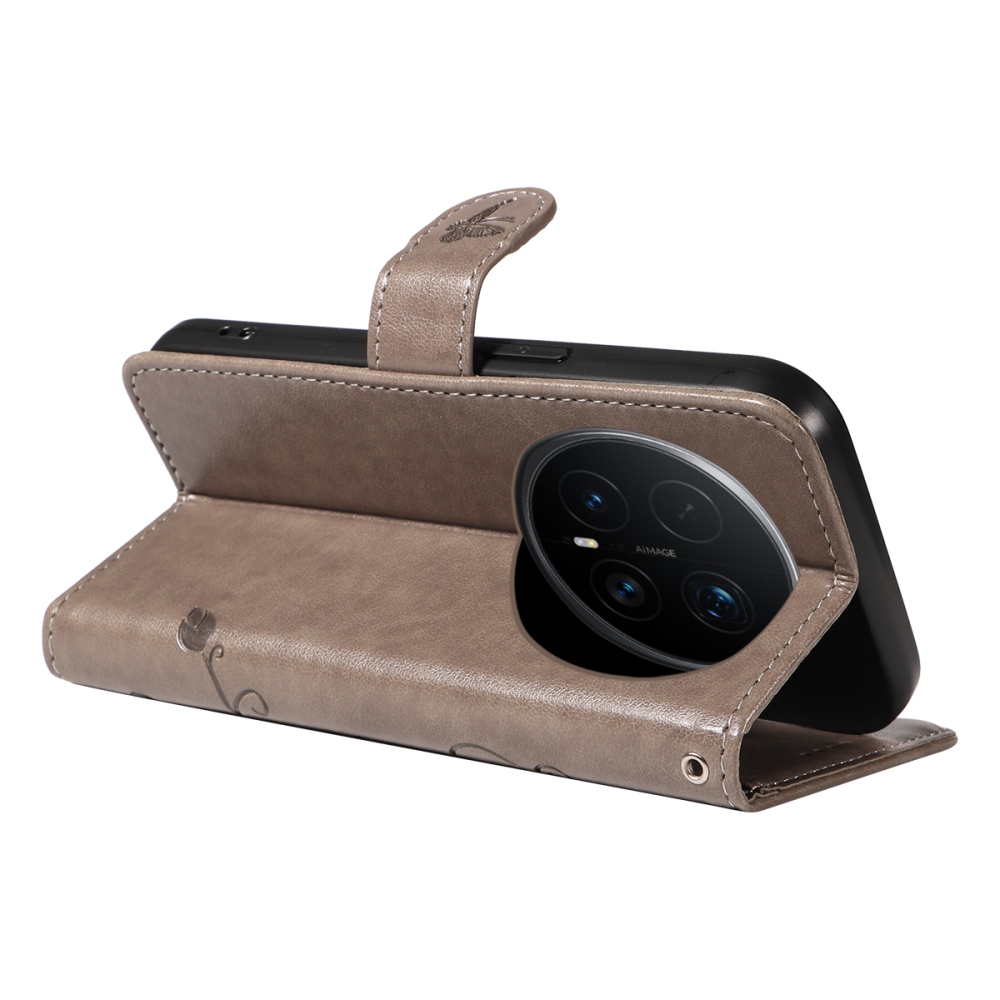 Flowers knižkové puzdro na Honor Magic 8 Pro 5G - šedé