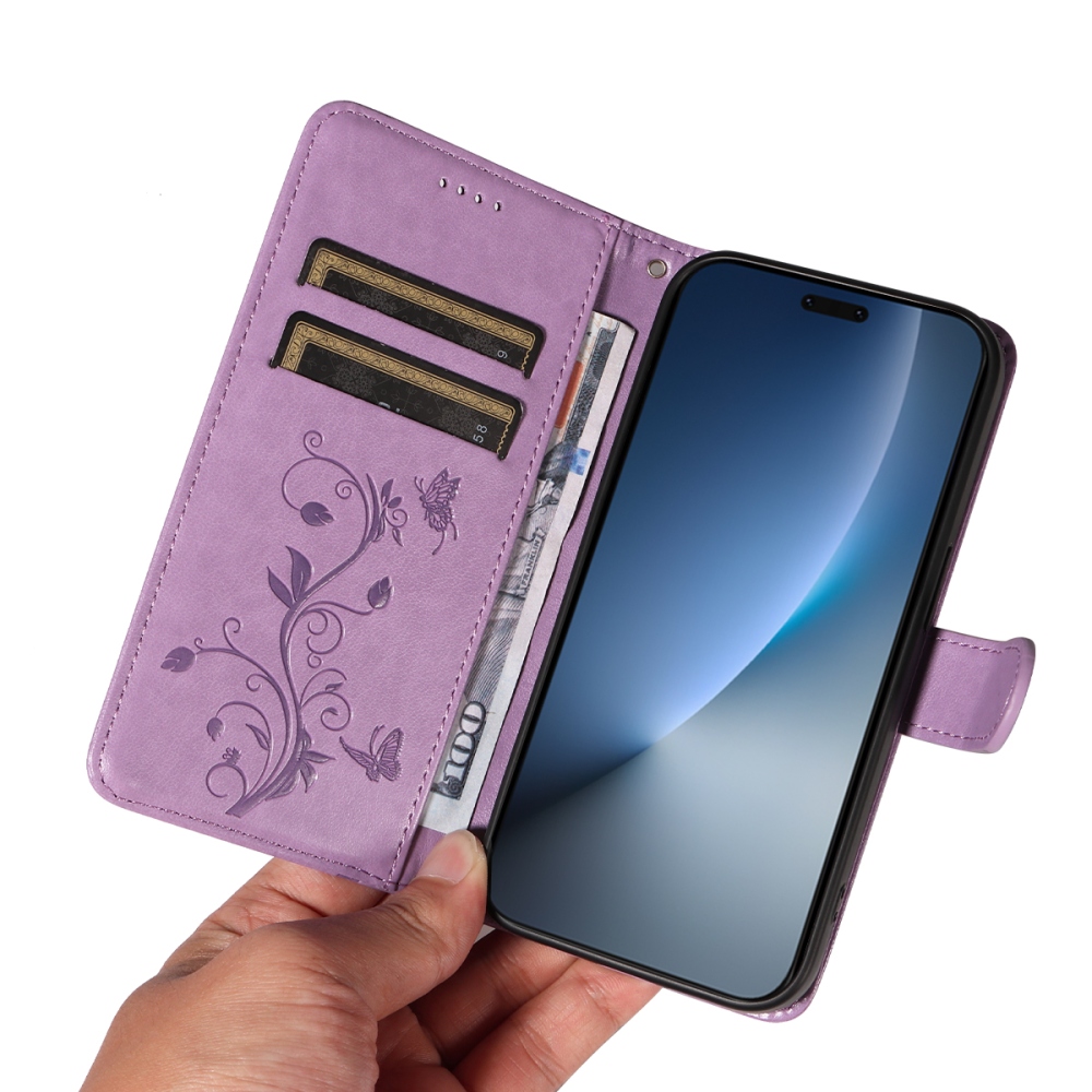 Flowers knižkové puzdro na Honor Magic 8 Pro 5G - svetlofialové