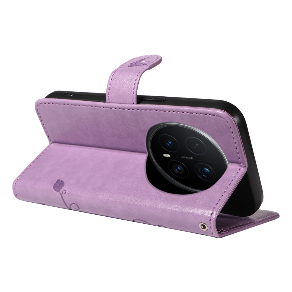 Flowers knižkové puzdro na Honor Magic 8 Pro 5G - svetlofialové