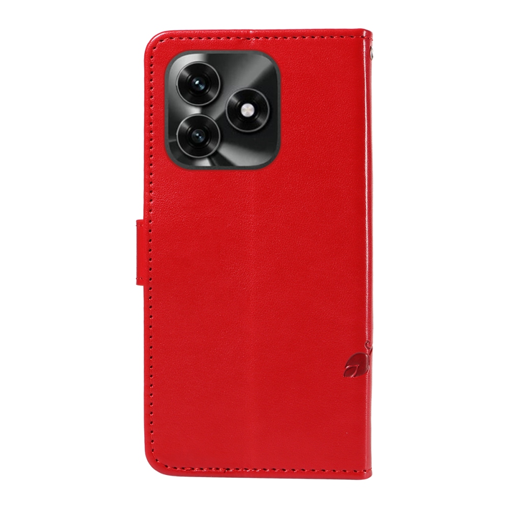 Flowers knižkové puzdro na Honor X5c Plus - červené