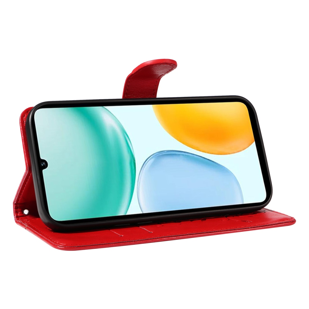 Flowers knižkové puzdro na Honor X5c Plus - červené