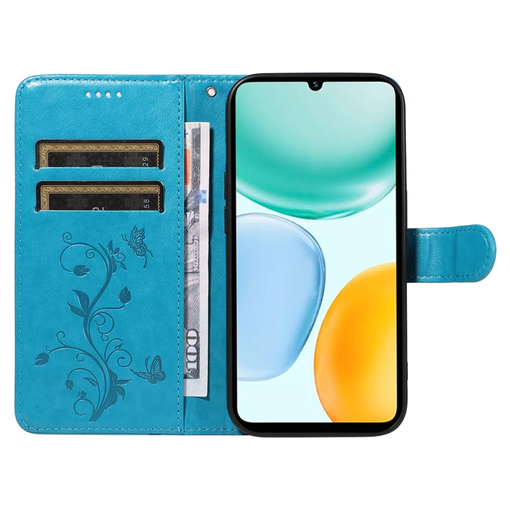 Flowers knižkové puzdro na Honor X5c Plus - modré