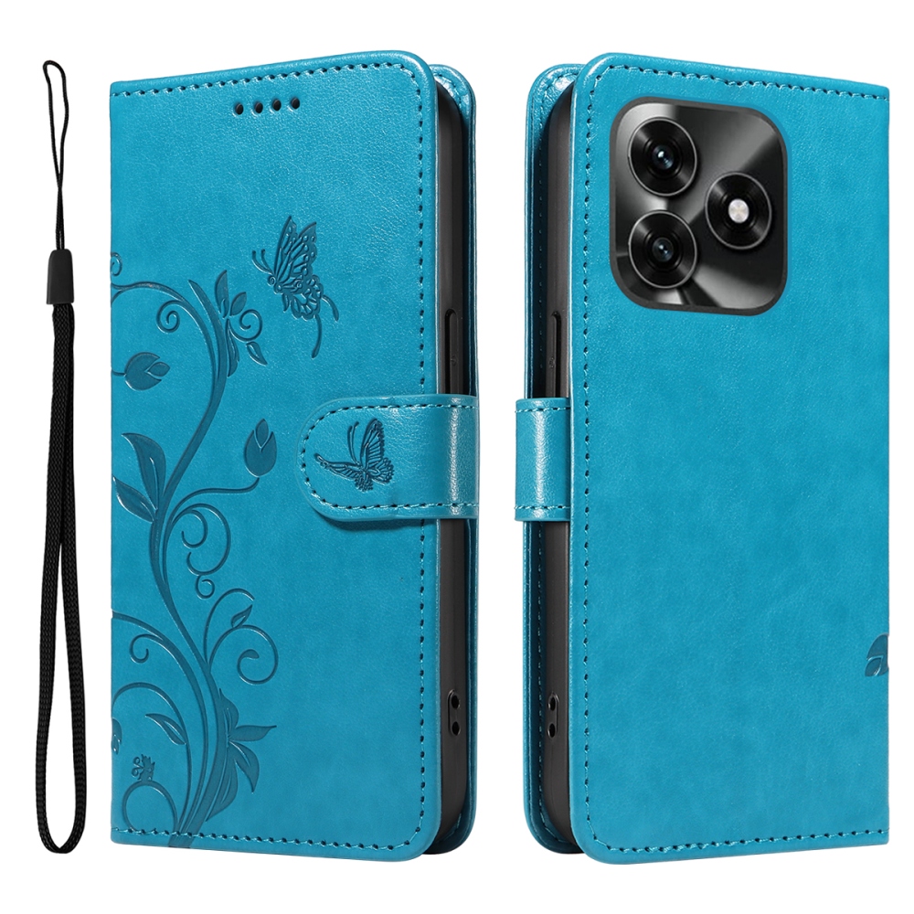 Flowers knižkové puzdro na Honor X5c Plus - modré