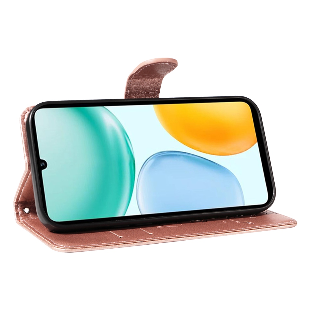 Flowers knižkové púzdro na Honor X5c Plus - ružovozlaté