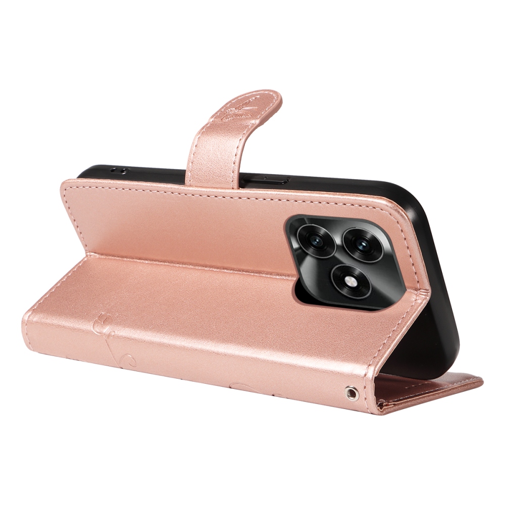 Flowers knižkové púzdro na Honor X5c Plus - ružovozlaté