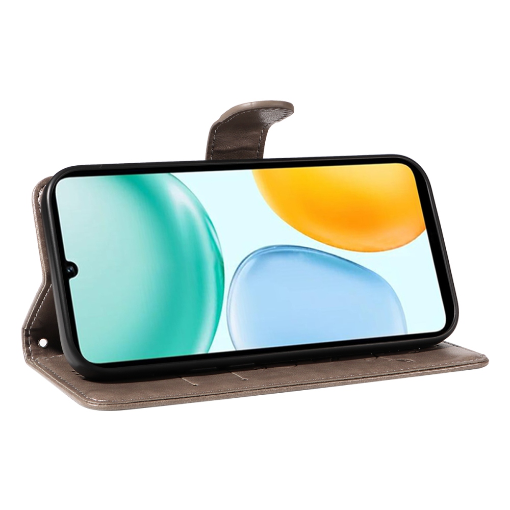 Flowers knižkové puzdro na Honor X5c Plus - šedé