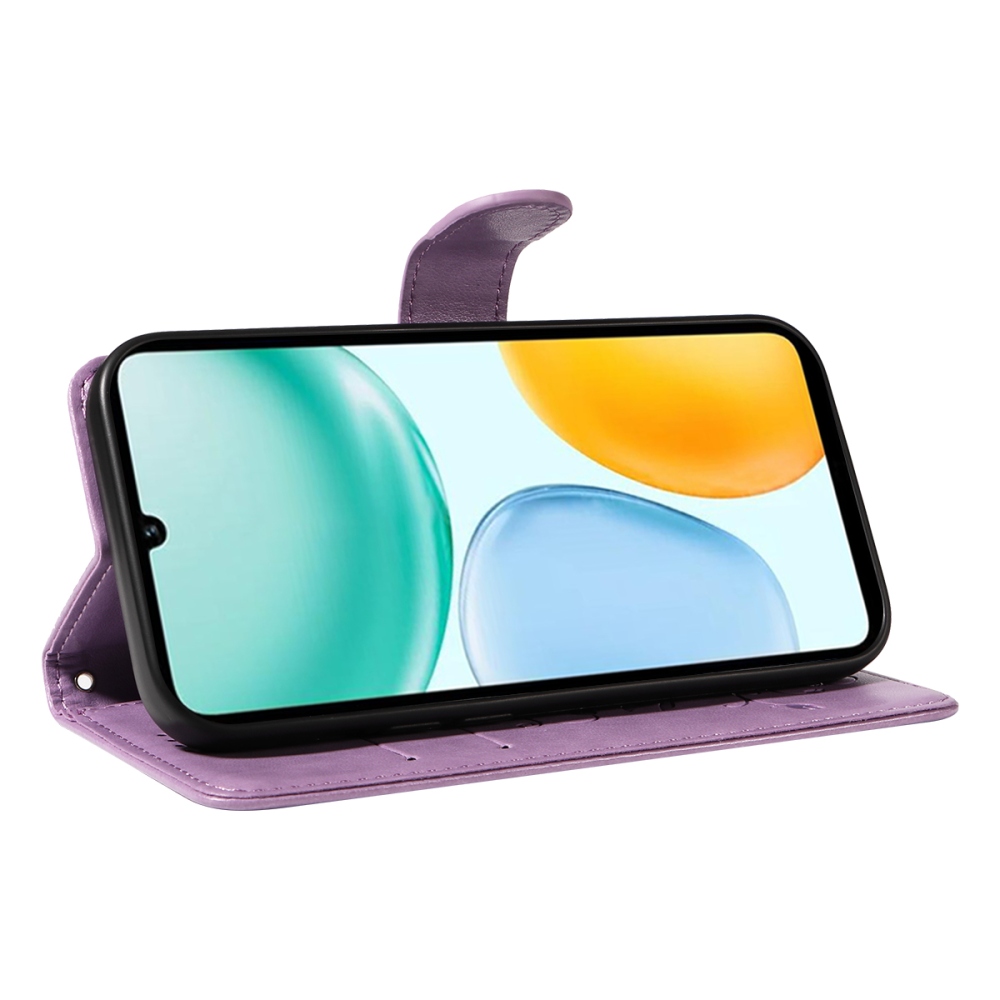 Flowers knižkové puzdro na Honor X5c Plus - svetlofialové